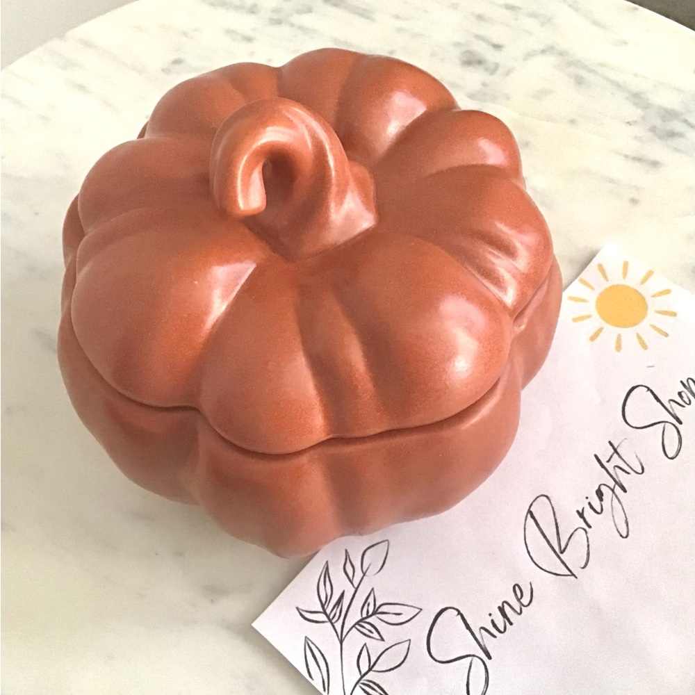 Pottery Barn Glazed Stoneware Pumpkin Bowl Soup Dish New With Tag - Picture 10 of 12